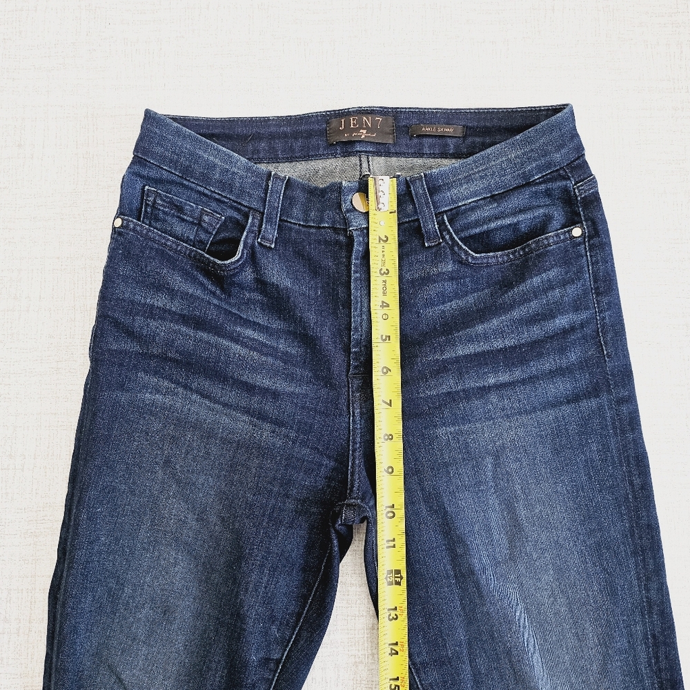 7 For All Mankind Jen 7 High Rise Ankle Jean Brass Metallic Embellished Floral - Picture 9 of 11
